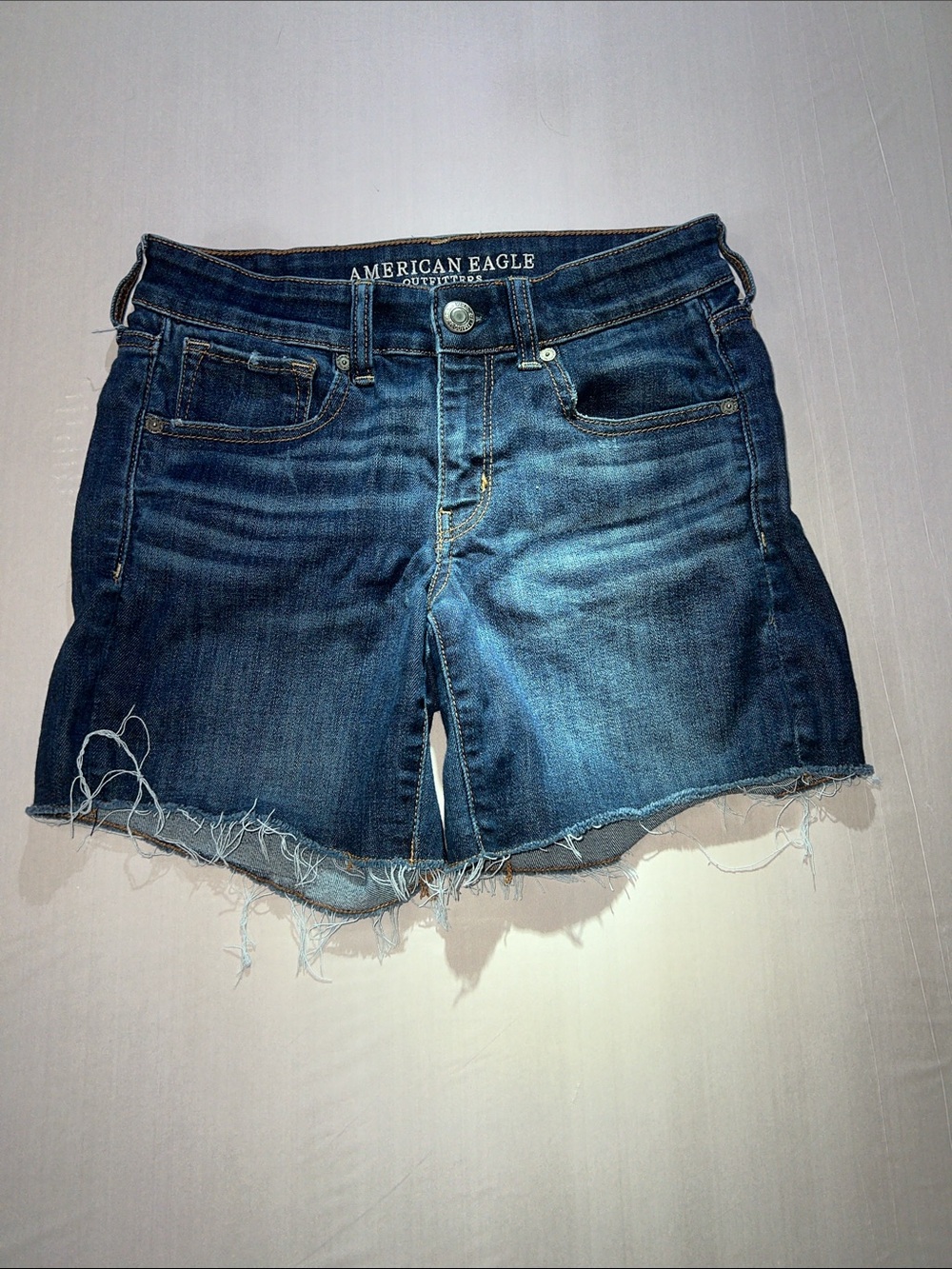 American Eagle Outfitters Indigo Blue Distressed Denim Cutoff Shorts
